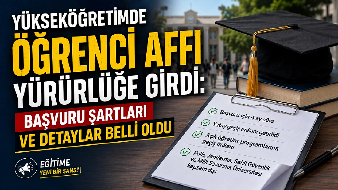 Yükseköğretimde Öğrenci Affı Yürürlüğe Girdi: Başvuru Şartları ve Detaylar Belli Oldu