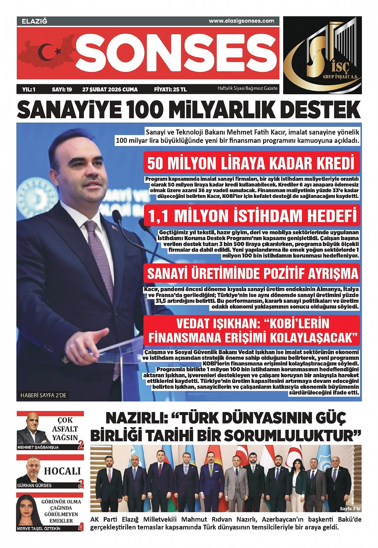 Sanayiye 100 Milyarlık Destek