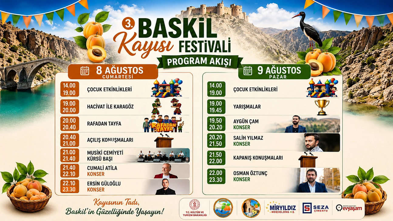 Baskil'de Festival Coşkusu: 3. Kayısı Festivali İçin Geri Sayım Başladı