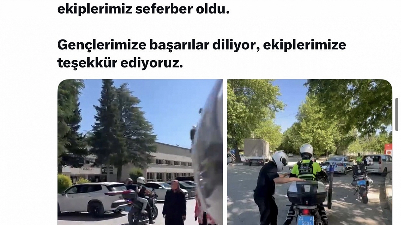 Elazığ Polisi Sınava Geç Kalan Öğrencileri Yetiştirdi