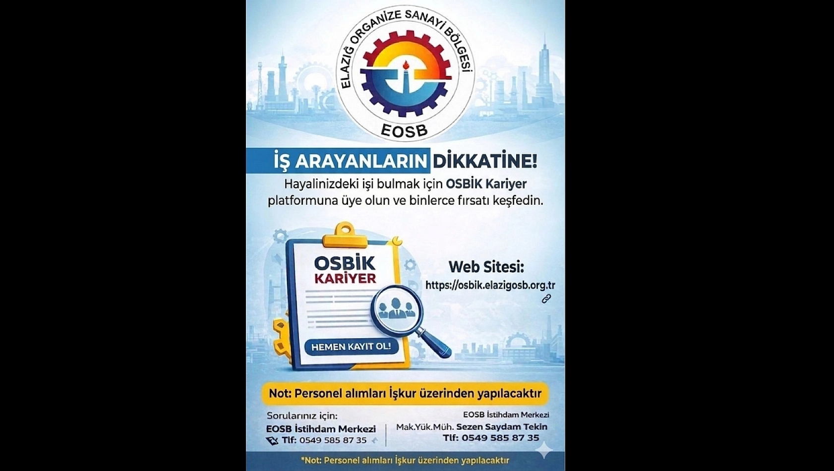 OSBİK Kariyer: Elazığ'ın Geleceği İçin Yeni Nesil İstihdam Seferberliği