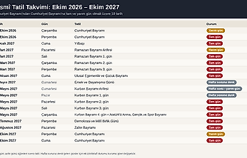 2026 ve 2027 Resmi Tatil Takvimi: Hangi Bayram Hangi Güne Denk Geliyor?