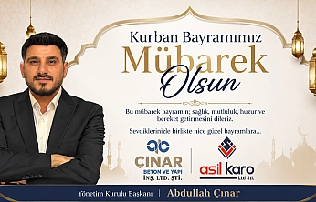 Abdullah Çınar'dan Kurban Bayramı  Tebrik Mesajı
