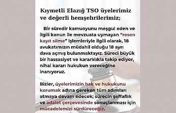 Ballıca'dan Elazığ TSO Üyelerine 'Resen Kayıt Silme' Açıklaması: '18 Ayrı Dava Açtık'