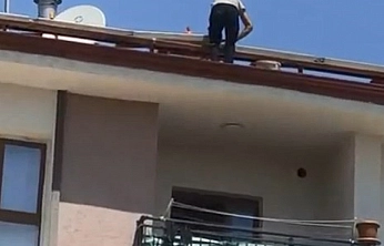 Güvenlik Önlemi Olmadan Çatıda Tehlikeli Çalışma