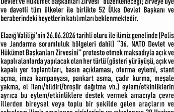 Elazığ'da Gösteri ve Yürüyüşlere 14 Gün Yasak