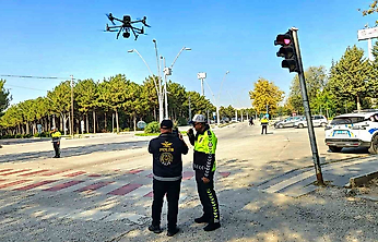 Elazığ'da KPSS Yollarına Drone Denetimi