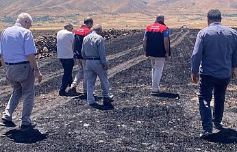Elazığ'da Yangında Zarar Gören 70 Dönümlük Alanda Hasar Tespiti Başladı