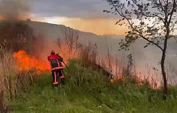 Elazığ'da otluk alanda yangın
