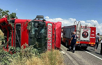 Elazığ'da Korkutan Kaza: Tır Yan Yattı