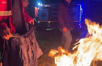 Elazığ'da yangına giden itfaiye aracı çamura saplandı