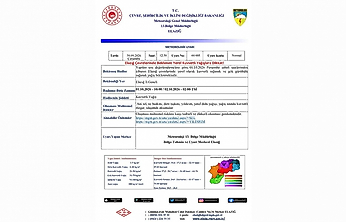 Elazığ İçin Kuvvetli Yağış Uyarısı