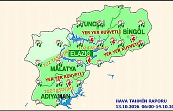 Elazığ'da Kuvvetli Yağış Bekleniyor