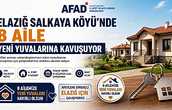 Elazığ Salkaya Köyü'nde 8 Aile Yeni Yuvalarına Kavuşuyor
