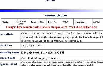 Meteoroloji'den Kuvvetli Rüzgâr ve Fırtına Uyarısı
