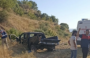 Palu'da Feci Kaza: Kamyonet Şarampole Uçtu