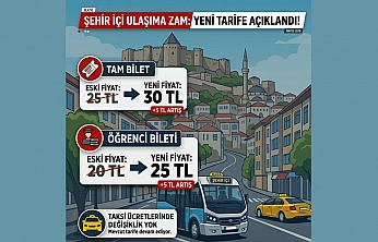 Şehir İçi Ulaşımda Yeni Ücret Tarifesi Belirlendi