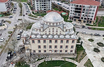 Yıldırımın Yıktığı Minare Drone ile Görüntülendi