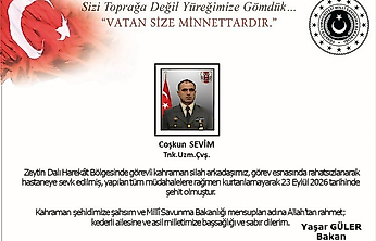 Zeytin Dalı Harekât Bölgesi'nden Acı Haber: Uzman Çavuş Coşkun Sevim Şehit Oldu