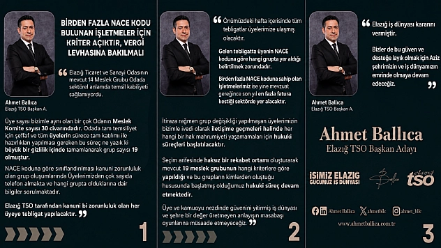 Ballıca: 'Birden Fazla NACE Kodu Bulunan İşletmeler İçin Kriter Açık: Vergi Levhasına Bakılmalı'