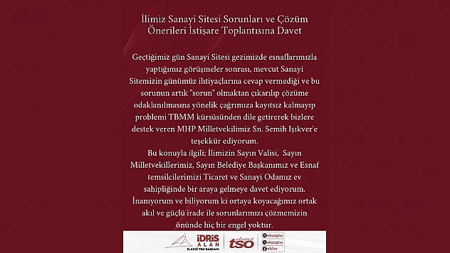 Başkan Alan'dan Sanayi Sitesi İçin Teşekkür Ve Davet