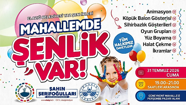 Elazığ Belediyesi Gençlik Meclisi'nden Güneykent'te Yaz Şenliği