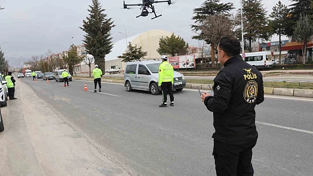 Elazığ'da Trafik Denetiminde Dron Dönemi