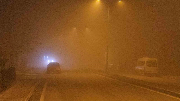 Elazığ'da gece saatlerinde etkili olan yoğun sis, görüş mesafesini düşürdü.