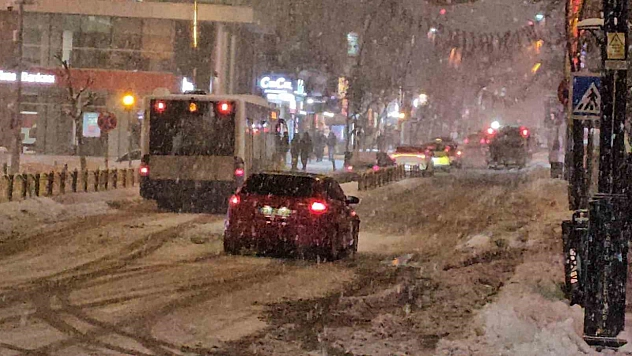 Elazığ'da kar yağışı devam ediyor.