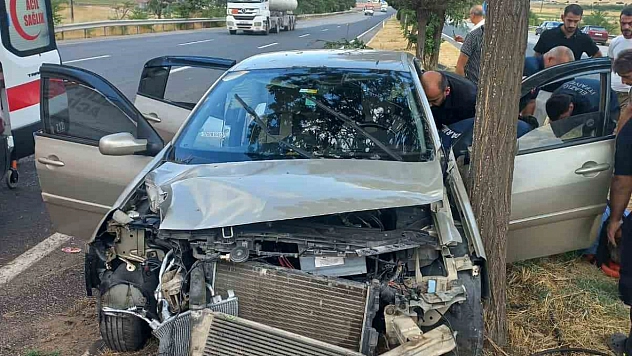 Elazığ'da Otomobil Ağaca Çarptı: 4 Kişi Yaralandı