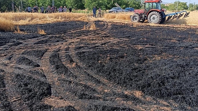Elazığ'da Ekili Tarla Alevlere Teslim Oldu