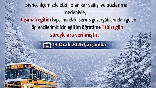 Elazığ'da Taşımalı Eğitime İki İlçede Ara Verildi