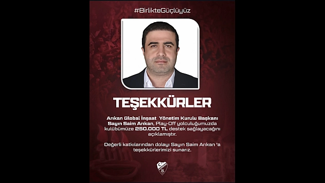 Elazığspor'a Play-Off Yolunda Arıkan Global İnşaat'tan Destek