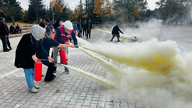 Fırat Üniversitesi'nde Yangın Tatbikatı Gerçekleştirildi