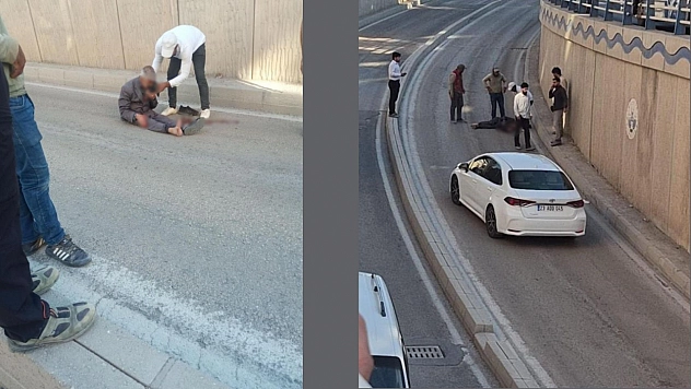 Katlı Kavşaktan Düşen Vatandaş Hastaneye Kaldırıldı
