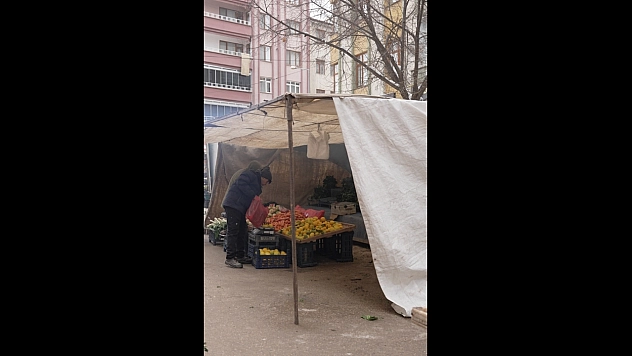 Pazarda Kış Mesaisi