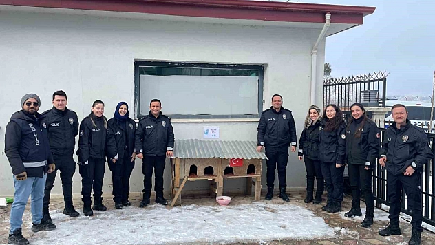 Sivrice polisi, üşüyen minik dostları için kedi evi sağladı.