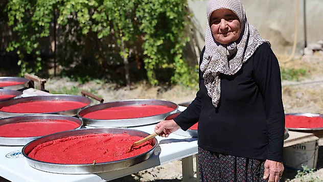 Elazığ'da Kış Hazırlığı Başladı: Salçalar Güneşte Olgunlaşıyor