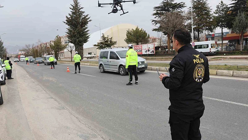 Elazığ'da Trafik Denetiminde Dron Dönemi