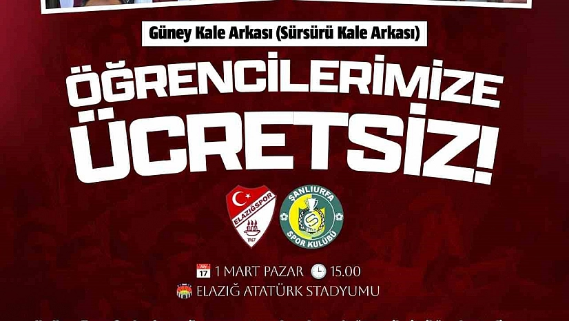 Elazığspor'dan 17 Yaş altı taraftarlara ücretsiz bilet