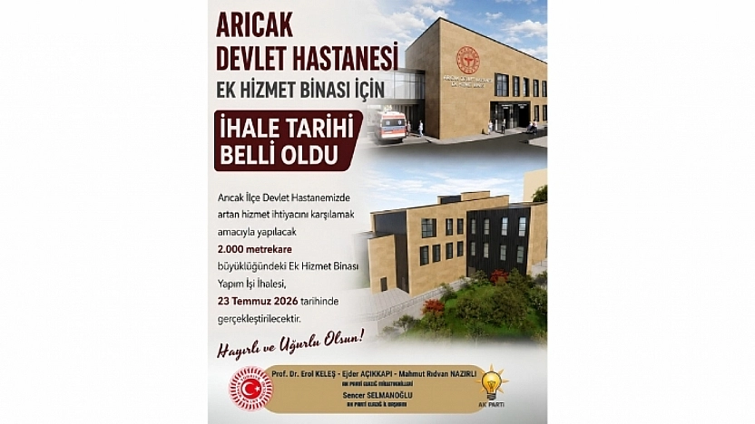 Arıcak Devlet Hastanesi Ek Hizmet Binası İçin İhale Tarihi Belli Oldu