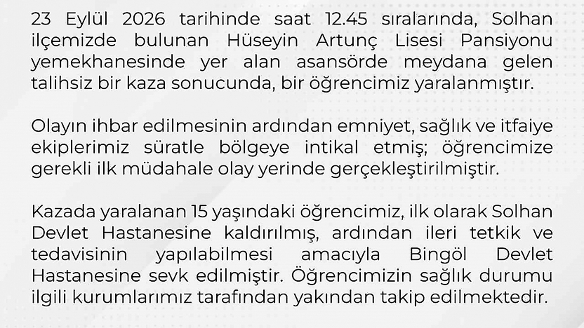 Bingöl'de Asansör Kazası: Valilikten İnceleme Açıklaması