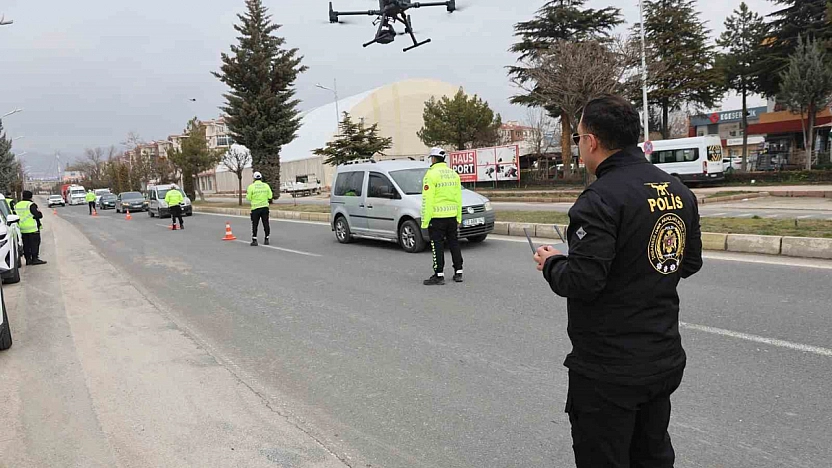 Elazığ'da Trafik Denetiminde Dron Dönemi