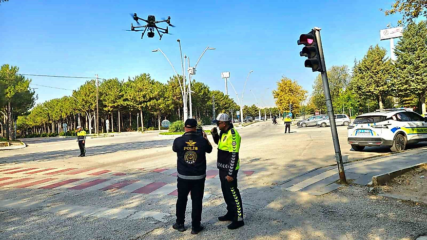 Elazığ'da KPSS Yollarına Drone Denetimi