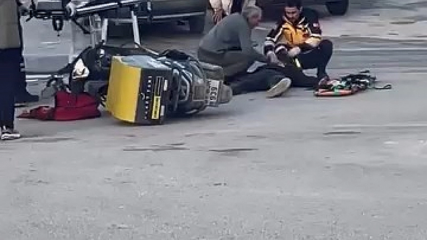 Motosiklet ile Otomobil Çarpıştı, 1 Yaralı