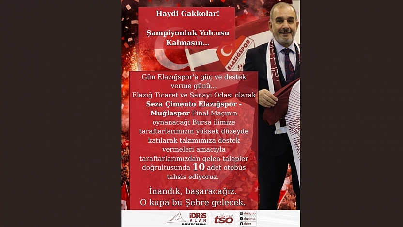 Elazığ TSO'dan Elazığspor  Maçı İçin:10 Otobüs