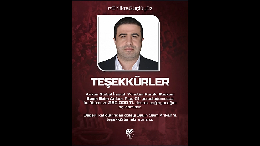 Elazığspor'a Play-Off Yolunda Arıkan Global İnşaat'tan Destek