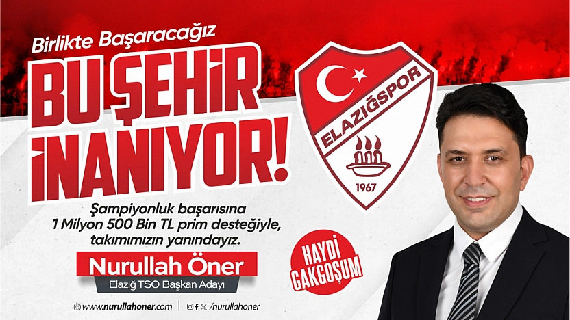 Elazığspor'a Şampiyonluk Yolunda 1.5 Milyon TL'lik Prim Desteği