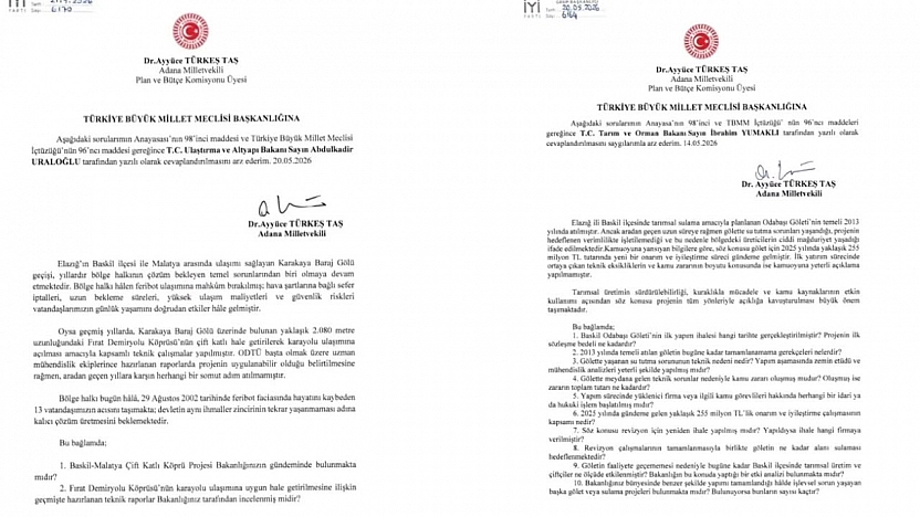 İYİ Parti Milletvekili Ayyüce Türkeş Taş, Baskil-Malatya Ulaşım Sorununu TBMM Gündemine Taşıdı