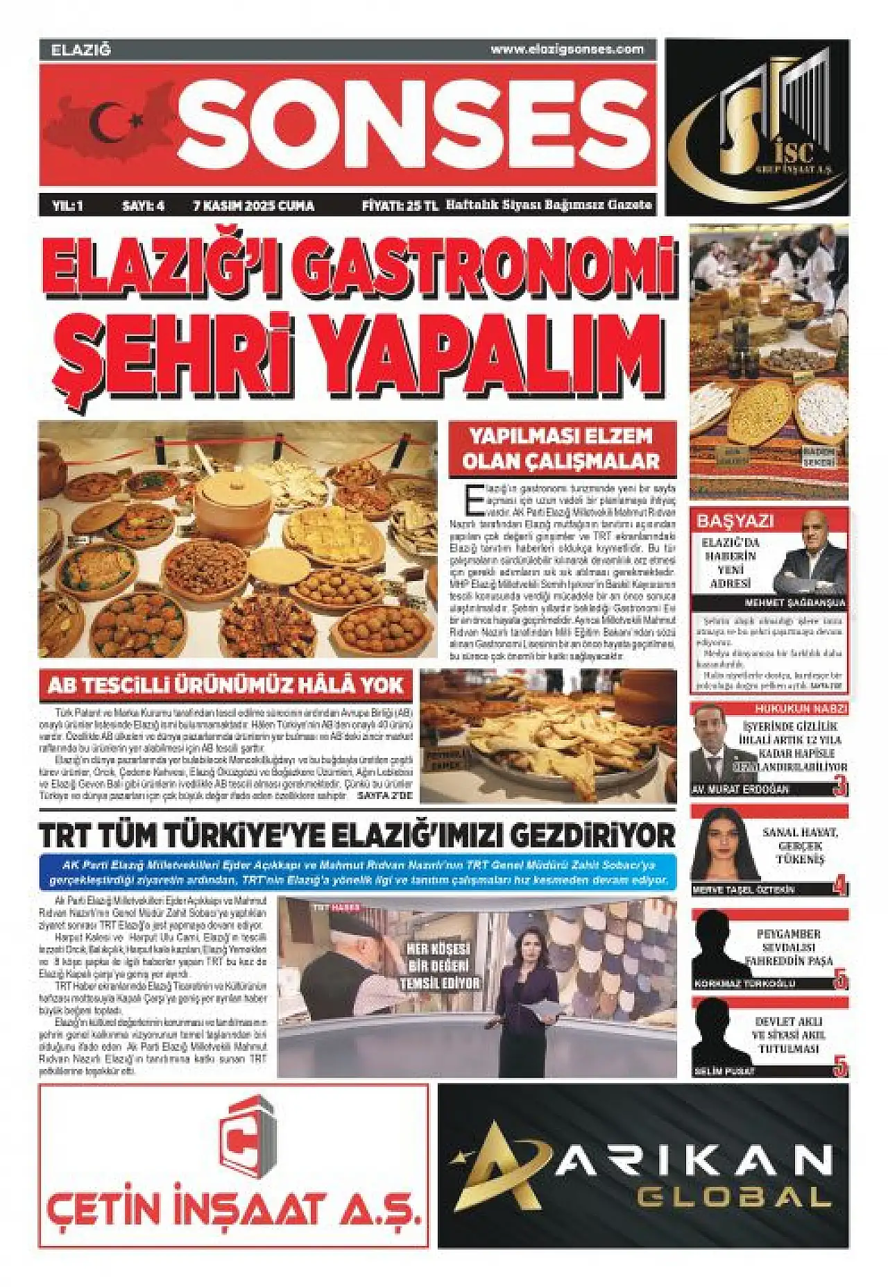 Elazığ'ı Gastronomi Şehri Yapalım